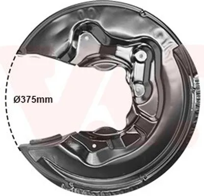 Produktbild von VAN WEZEL Spritzblech Bremsscheibe für VW Golf VII Schrägheck (5G1, BQ1, BE1, BE2) Hinten Rechts 0334378 Ankerblech