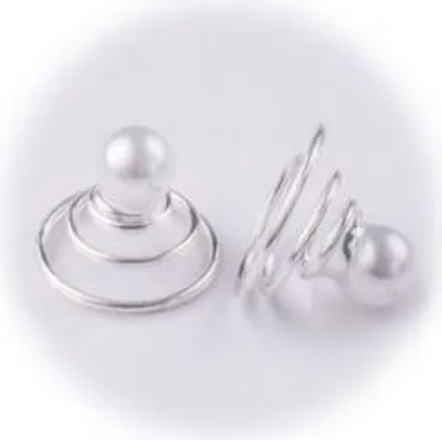 Produktbild von A&A Haarspirale Perle klein weiß 6er