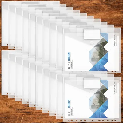 Produktbild von Dokumentenhüllen A4, 20 Stück, Transparent, Klettverschluss, Wasserdicht, für Schule