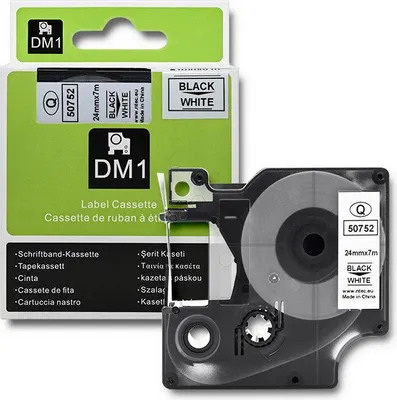 Produktbild von Qoltec Band für DYMO D1 53713, 53718 | 24 mm x 7 m | Weiß/Schwarzer Druck