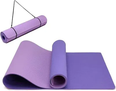 Zdjęcie produktu dla Mata sportowa z TPE – 183 x 61 x 0,6 cm – fioletowo-jasnofioletowa