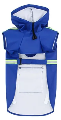 Obrázok produktu pre Reflexný, nepremokavý pláštenka pre psa, s kapucňou, nastaviteľná, veľkosť M