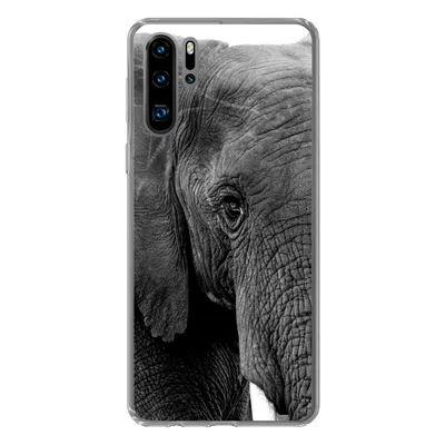 Produktbild von MuchoWow® Handyhülle Schutzhülle Hülle für Huawei P30 Pro Elefant - Tiere - Schwarz - Weiß - Natur Silikon Softcase Handy Hülle - Schutzdeckel