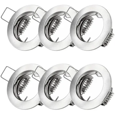 Produktbild von 6 x Einbaustrahler Eisen gebürstet schwenkbar 45mm max. 50W