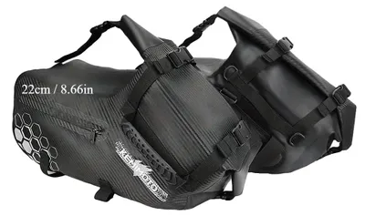 Immagine prodotto di Borse laterali per moto, design impermeabile, ampio spazio di stivaggio, 18 L (2 pezzi da 9 L)