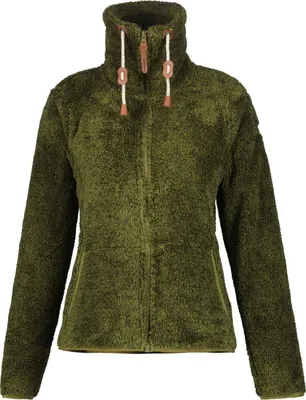 Produktbild von Icepeak Colony Teddy Fleecejacke Damen Langhaarfleecejacke, Farbe:Grün, Größe:L