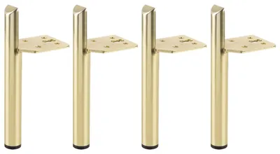 4 Möbelfüße aus Metall, 150 mm, gebürstetes Gold, universal