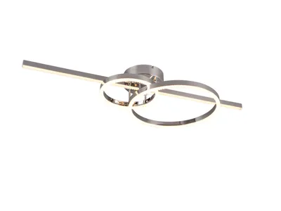 Image de Plafonnier LED MONTILLA 54 W, de 2 700 à 6 000 K, 6 300 lm, métal, nuances d'argent, dimensions : 12 x 100 x 40 cm, IP20, Trio