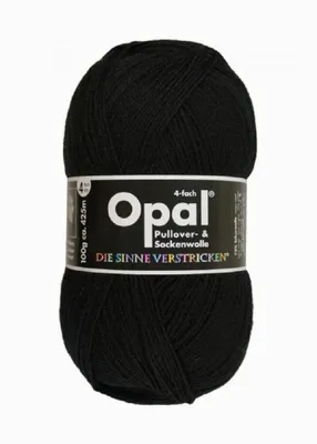 Produktbild von Opal Sockengarn - Uni 4fach Farbe: 2619 tiefschwarz