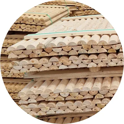 Zdjęcie produktu dla TIMBERMIK Półpalisada Drewniana ½ Ø7 cm 8 szt. 240 cm Paliki Ogrodowe Słupki Do Drzew Nieimpregnowane