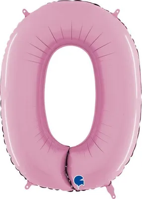 Zdjęcie produktu dla Balon Foliowy Cyfra 0 Różowa Pastel Pink, 66 cm Grabo