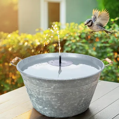 Produktbild von Solar Brunnen Set inkl. Akku - 45 cm bauchige Schale in sand