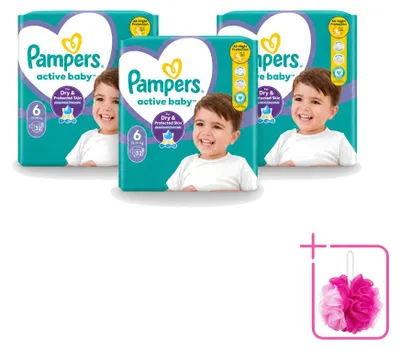 Immagine prodotto di 3 pannolini Pampers Active Baby, taglia 6 - confezione risparmio - 3 pezzi