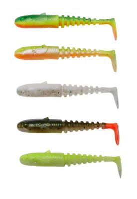 Zdjęcie produktu dla Savage Gear Gobster Shad Dark Water Mix Firecracker-Lemoncracker-White Flash-Olive Hot Orange-Fluo Yellow Glow 11,5 cm 16 g Przynęta