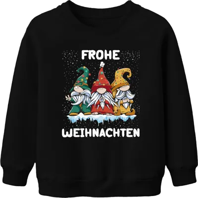 Zdjęcie produktu dla Wesołych Świąt Gnome Gnome Sweden - Świąteczny prezent świąteczny Świąteczny sweter uni dla dzieci, czarny, 116