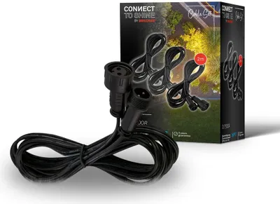 Produktbild von BRILONER Connect to Shine 3er Set Kabelverlängerungen, IP67 Wasserfest, je 2 meter, schwarz, 0,2 x 1,5 cm