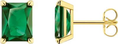 Produktbild von THOMAS SABO Ohrstecker "Grüner Stein" Silber vergoldet H2201