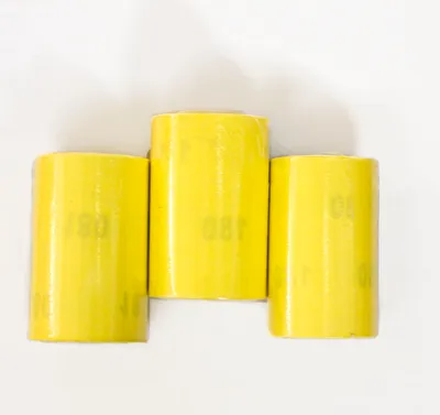 Image de 2 rouleaux de papier abrasif 115 mm / 10 m sans velcro, grain 40-400, jaune 240