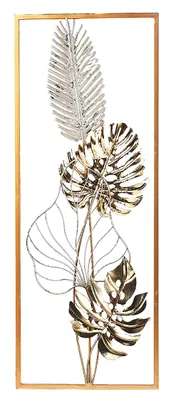 Produktbild von Lockardi Wandbild Wanddeko Metallbild - GOLDEN MONSTERA - Metall - weiß gold, KI-generiertes Bild