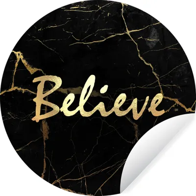 Produktbild von MuchoWow® Runde Wandtattoo - Wandsticker Tapete Aufkleber Zitat - Hoffnung - Gold - Marmor Ø 50 cm Selbstklebend und Repositionierbar - Wandaufkleber - Kreis - Wand Kreis - Wand Bild - Foto Tapete - Selbstklebende - Wohnzimmerdekoration - Wand Dekoration - Kinderzimmer