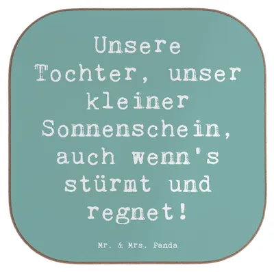 Produktbild von Mr. & Mrs. Panda Untersetzer für Gläser Spruch Tochter Sonnenschein - Meeresbrise - Geschenk, Lächeln, Jubiläen, Optimismus, Glück, Personalisierte Geschenke, Coaster