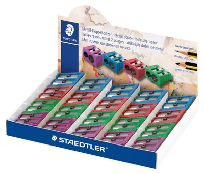 Produktbild von STAEDTLER 510 20 Metall-Doppelspitzer Einzelprodukt in 4 Metallicfarben, 20 Stück