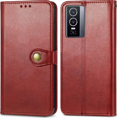 Produktbild von Mobigear Snap Button  Vivo Y76 Hülle Klapphülle Geldbörse - Rot