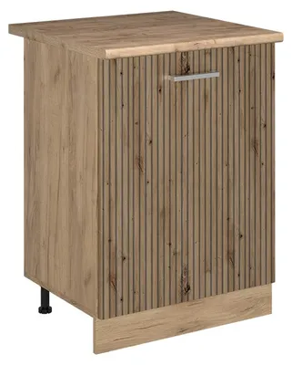 Productafbeelding van Keukenonderkast Vicco R-Line Artisanaal eiken/Goudkleurig Eiken 60 cm met 1 deur goudkleurig eiken werkblad, Model 72152