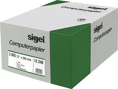 Produktbild von SIGEL 4241 DIN-Computerpapier, 1fach, 4"x240 mm (DIN lang), längsperforiert, 3000 Blatt