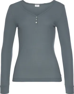 Produktbild von LASCANA Pyjamaoberteil rauchblau Größe 44/46