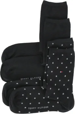 Obrázok produktu pre balenie 2 ponožiek TOMMY HILFIGER s bodkami dámske 001 - čierne 39-42