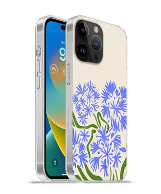 Produktbild von MuchoWow® Handyhülle Schutzhülle Hülle für Apple iPhone 14 Pro - Softcase Blume - Blau - Blatt - Einfach Silikon Softcase Handy Hülle - Umschlag