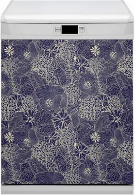 Produktbild von Küche Magnet für Spülmaschine  Abwaschbar 60x70 cm Geschirrspüle  - Blaues Muster