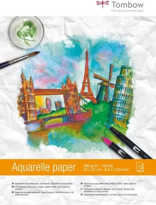 Obrázek produktu pro Tombow PB-AQUA, Umělecký papír, 300 g/m², 15 listy