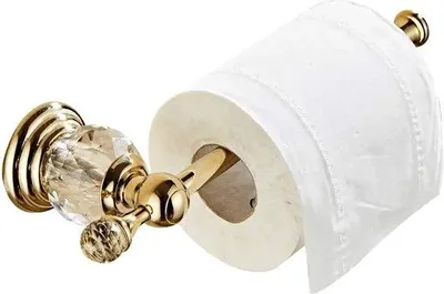 Produktbild von Toiletrolhalter ohne Deckel - Wandmontage - Kristall - Gold