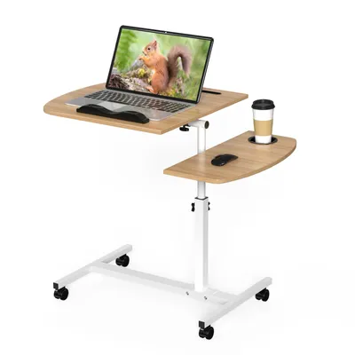 Produktbild von Laptoptisch Bürotisch mit Rollen Computertisch 60x40cm Arbeitstisch höhenverstellbar