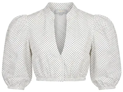 Produktbild von Dirndlbluse Miri Puffarm Pünktchen weiß 40