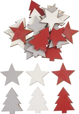 Produktbild von VBS Streuteile "Tanne & Stern", 2,5-3 cm, 24 Stück