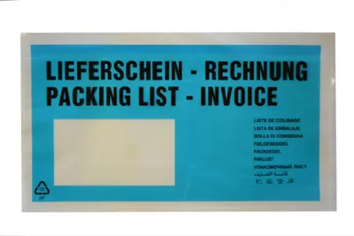 Produktbild von 1000 Lieferscheintaschen / DIN lang / "Lieferschein-Rechnung" / Farbe: türkis