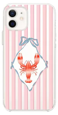 Zdjęcie produktu dla Elastyczne etui do iPhone'a 12 Mini, wykonane z przezroczystego silikonu TPU, z motywem homara