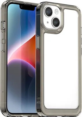Produktbild von Mobigear Crystal iPhone 15 Plus Hülle Hardcase Backcover - Transparent / Grau
