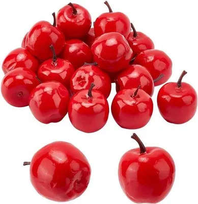 Immagine prodotto di Mele artificiali - Decorazione - Rosse - Imitazione di frutta - Per la cucina, tavolo - Ideali per fotografie, feste - Adatte per - Mini mele - 20 pezzi - Decorazioni natalizie a forma di mele - Modello: 1,7 x 1,4 pollici