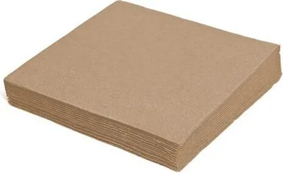 Produktbild von 500x Servietten 24 x 24 cm 1/4 -Falz 2-lagig natur braun