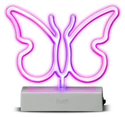 Produktbild von LED-Leuchtschild "Pink Butterfly Vibes" mit Neon-Effekt für den Innenbereich