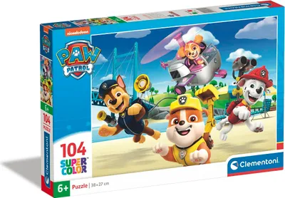 Produktbild von Clementoni Puzzle Pfote Patrouille 104 Teile, aus recycelten Materialien, 37,9 x 26,9 cm, Super Color Technologie, ab 6 Jahren, 1,01 kg