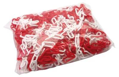 Obrázok produktu pre Zábranová reťaz Dönges, červená/biela, 10 m (zábranová reťaz z plastu)
