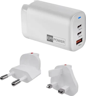 Produktbild von ER POWER 65W GaN-Netzteil 2xUSB-C PD/USB-A weiß