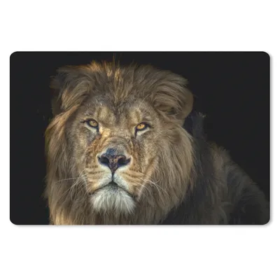 Produktbild von MuchoWow® Schreibtischunterlage Schwarz - Löwe - Wilde Tiere 60x40 cm - XXL Mauspad - Großes Mauspad