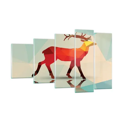 Produktbild von Bilder auf glas - Hirsch Illustration modern Grafik - 100x60cm - Glasbilder - Wandbilder - Kunstdruck - Wanddekoration aus Glas - Glas Bilder - Wandbild auf Glas - GEG100x60-2811