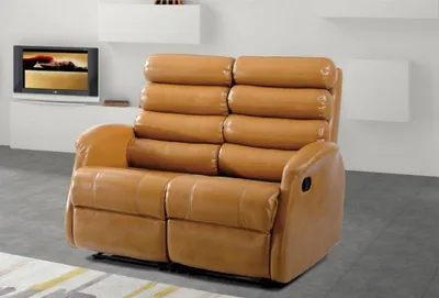 Produktbild von Moderne Zweisitzer Couch Polster Design Sofa Sitz Wohnzimmer Möbel Braun